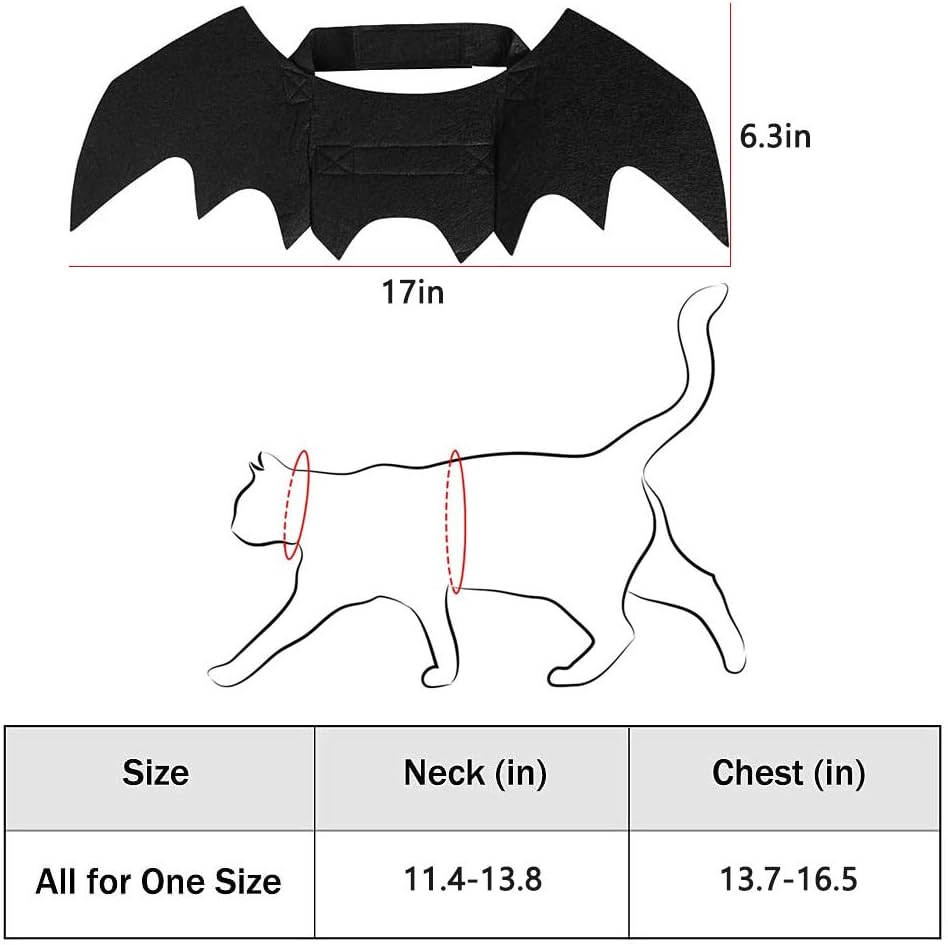Cat Halloween Costume Bat Wings – Pet Cosplay Outfit for Cats & Dogs Queenkong