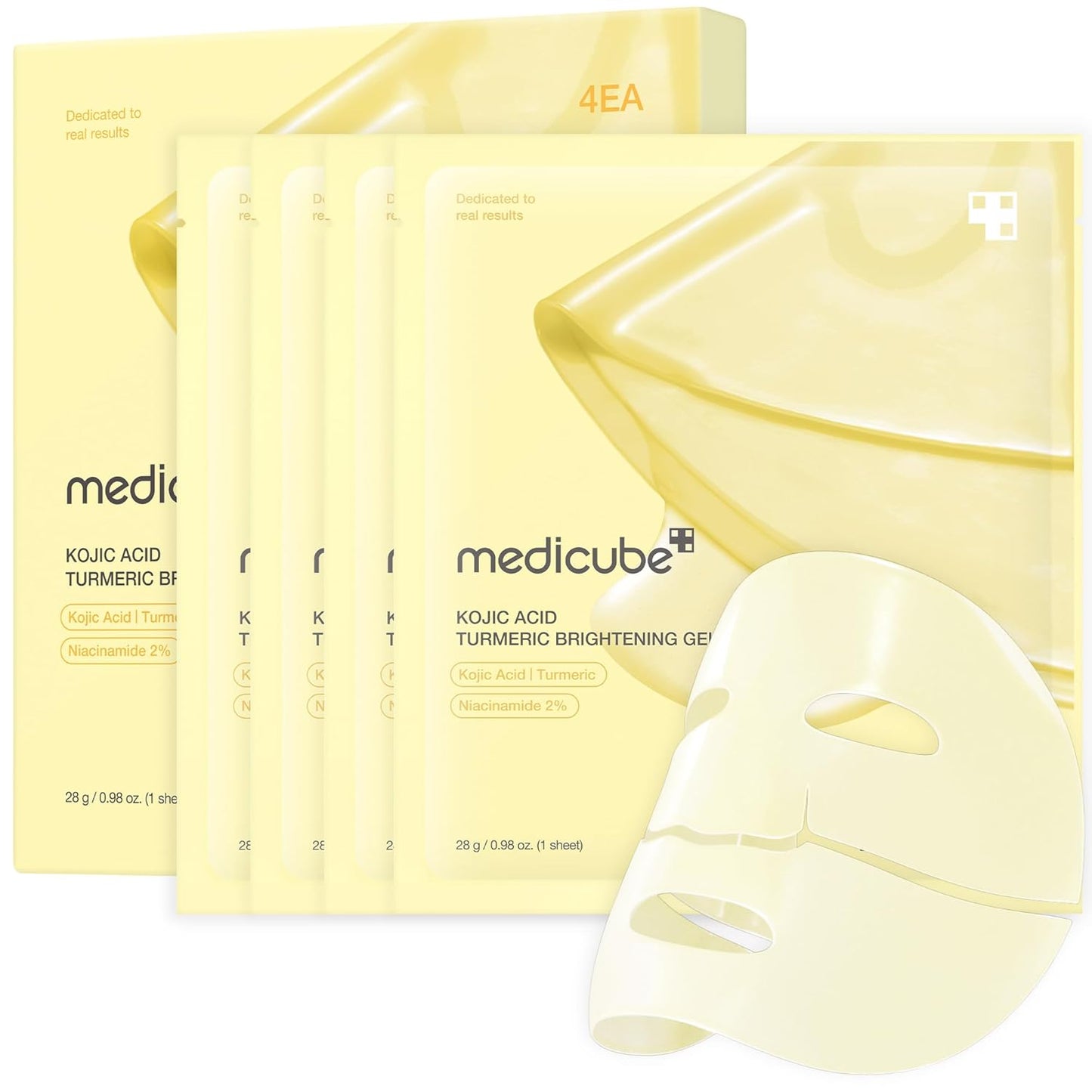 Kojic Acid Turmeric Brightening Gold Jelly Gel Mask – Medicube (Overnight Face Mask) 4ea Queenkong