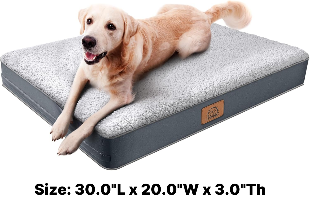 Orthopedic Egg-Crate Dog Bed – Waterproof Liner, Washable Cover, Non-Slip (M–XL) - Queenkong
