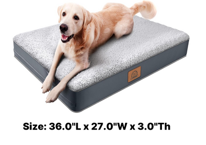 Orthopedic Egg-Crate Dog Bed – Waterproof Liner, Washable Cover, Non-Slip (M–XL) - Queenkong