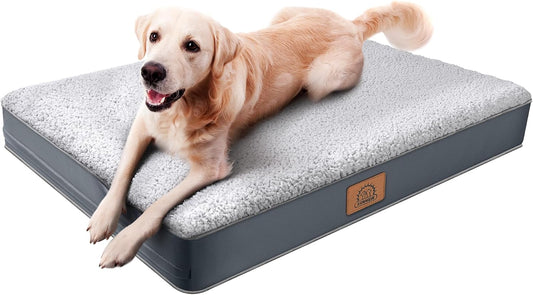 Orthopedic Egg-Crate Dog Bed – Waterproof Liner, Washable Cover, Non-Slip (M–XL) - Queenkong