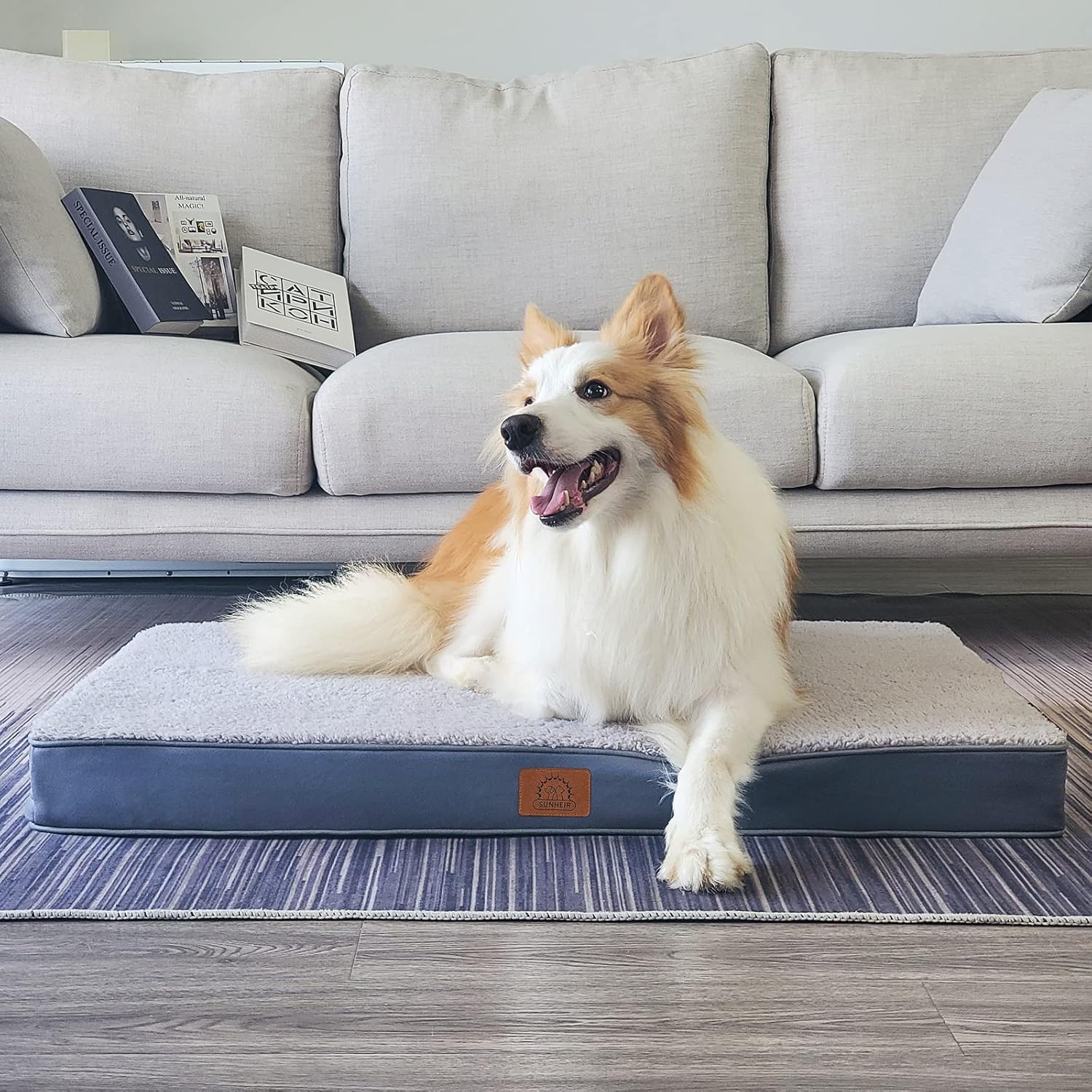 Orthopedic Egg-Crate Dog Bed – Waterproof Liner, Washable Cover, Non-Slip (M–XL) - Queenkong