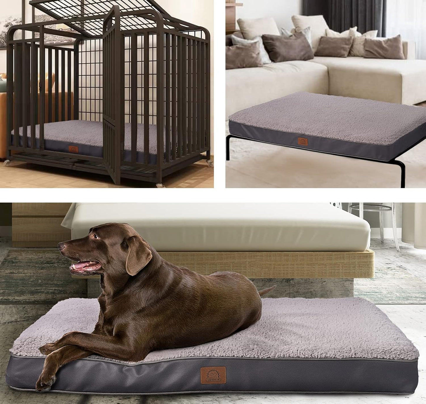 Orthopedic Egg-Crate Dog Bed – Waterproof Liner, Washable Cover, Non-Slip (M–XL) - Queenkong
