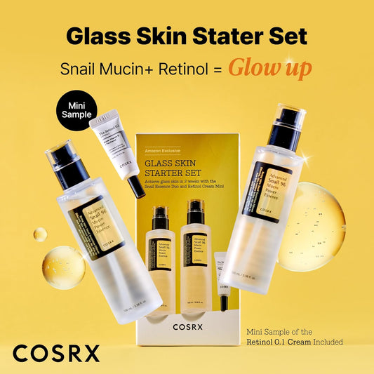 COSRX Glass Skin Starter Set – Snail Mucin Essence + Retinol Queenkong