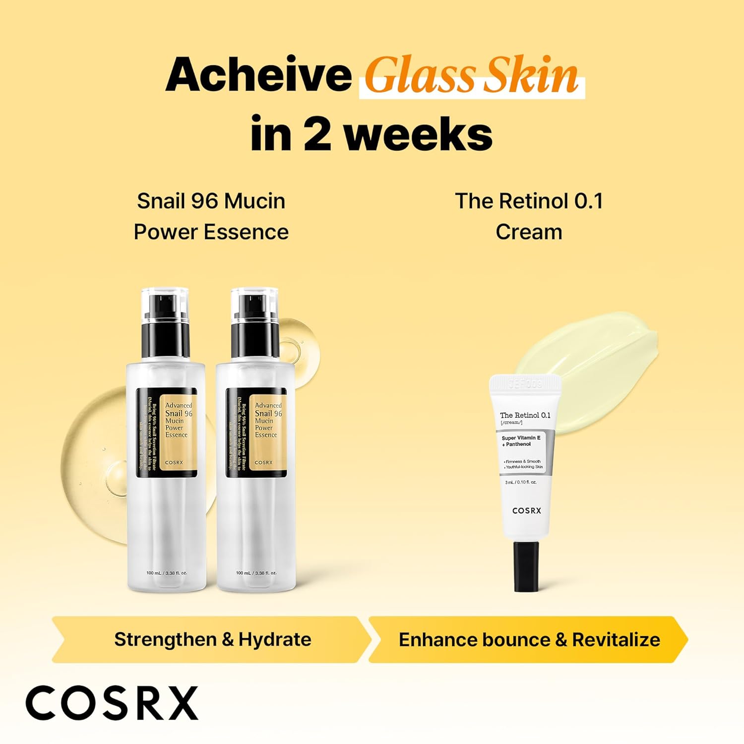 COSRX Glass Skin Starter Set – Snail Mucin Essence + Retinol Queenkong