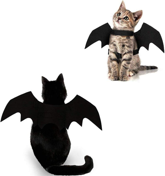 Cat Halloween Costume Bat Wings – Pet Cosplay Outfit for Cats & Dogs Queenkong