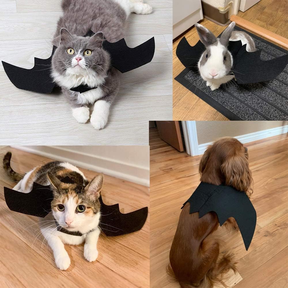 Cat Halloween Costume Bat Wings – Pet Cosplay Outfit for Cats & Dogs Queenkong