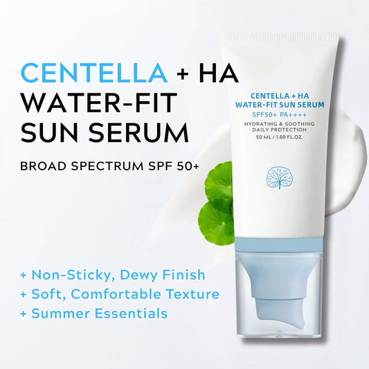 Centella+ HA Water-Fit Sun Serum SPF50+ PA++++ (50ml) Queenkong