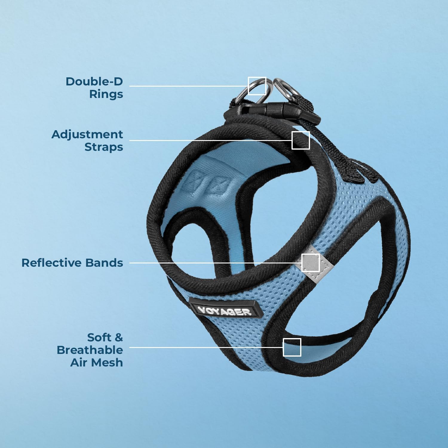 Dog Harness for Small Dogs – Voyager Step-in Air Mesh Vest Harness Queenkong