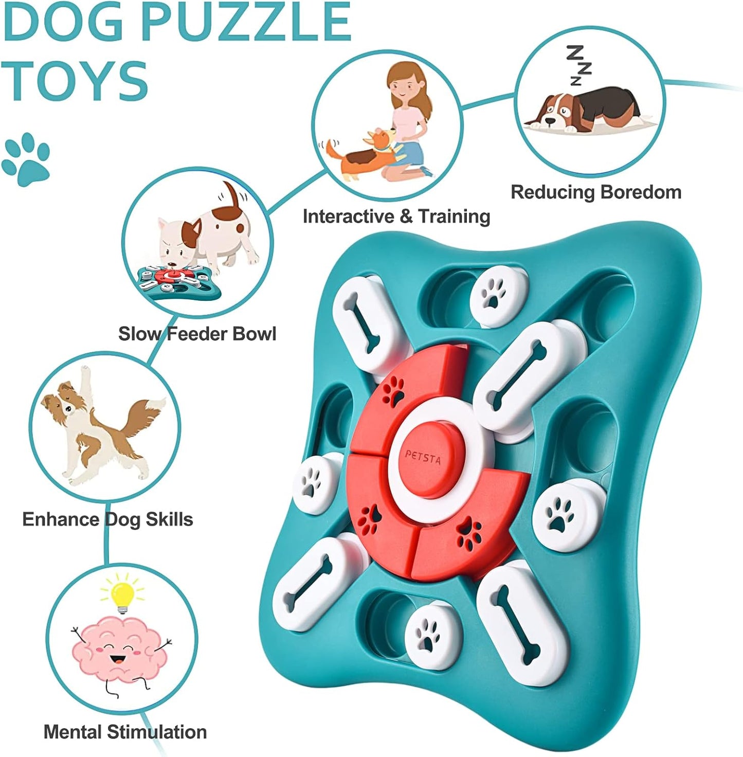 Dog Puzzle Toys – Interactive Slow Feeder for Smart Dogs & Puppies Queenkong
