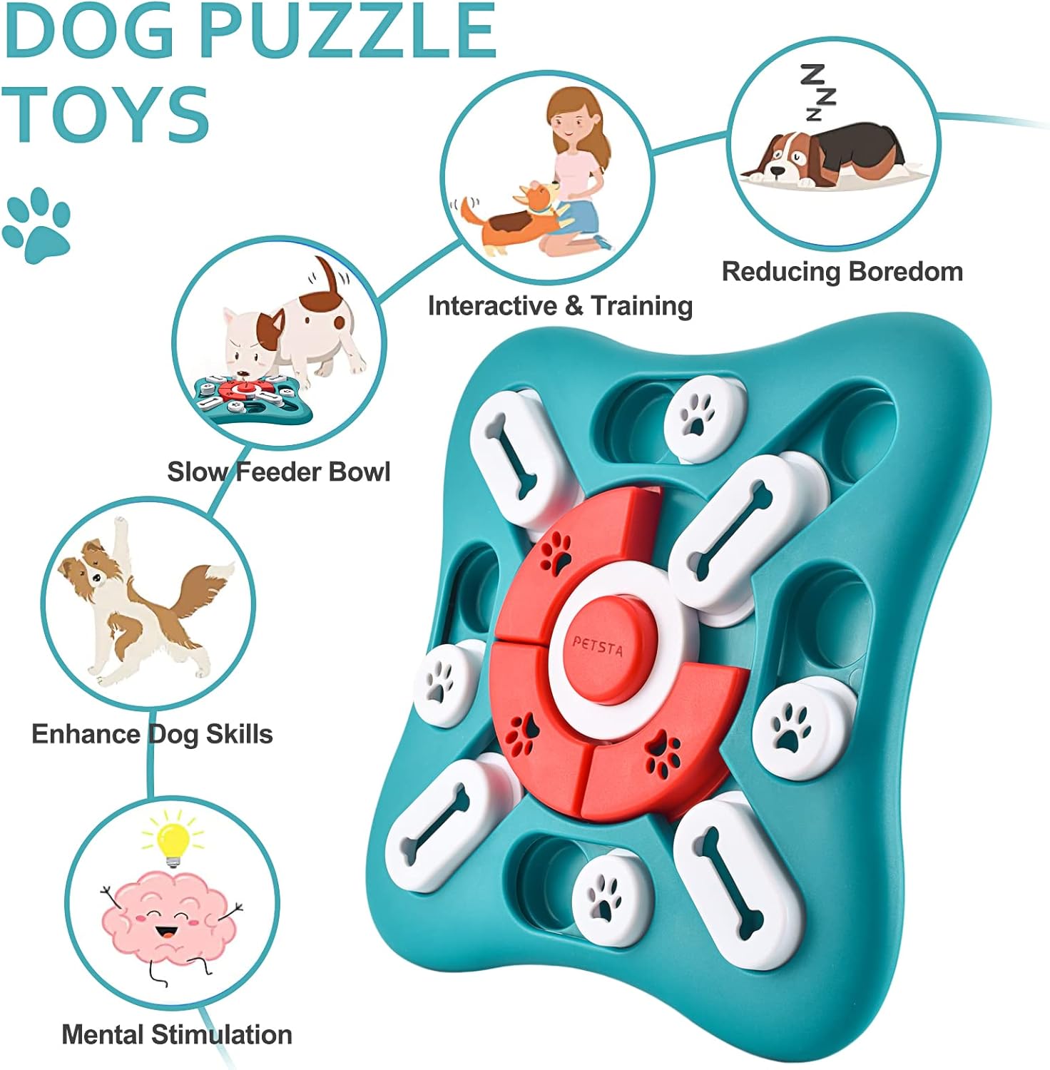 Dog Puzzle Toys – Interactive Slow Feeder for Smart Dogs & Puppies Queenkong