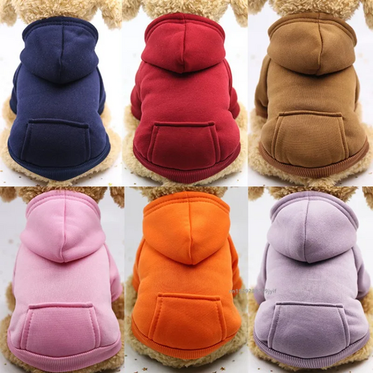 Dog Hoodie Sweatshirt – Warm Fleece Hooded Clothes for Pets Queenkong