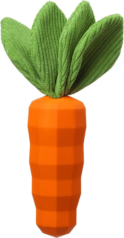 MewaJump Carrot Dog Toy – Squeaky, Crinkle, Rubber Chew Toy Queenkong