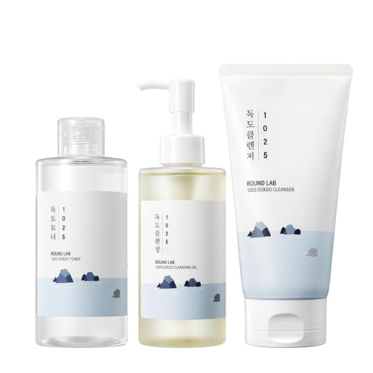Round Lab 1025 Dokdo Trio – Toner, Cleansing Oil & Low pH Cleanser Queenkong