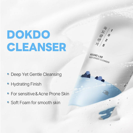 Round Lab 1025 Dokdo Cleanser – Hydrating Gentle Korean Face Wash (150ml) Queenkong