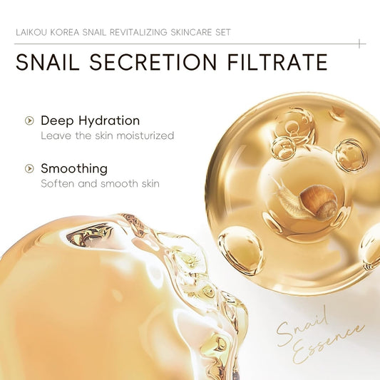 Laikou Korea Snail Skincare Set – 5 Steps Hydration & Repair Queenkong