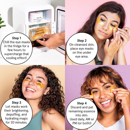 Grace & Stella Under Eye Mask – Award-Winning Gold Eye Patches for Dark Circles & Puffy Eyes (48 Pairs) Queenkong
