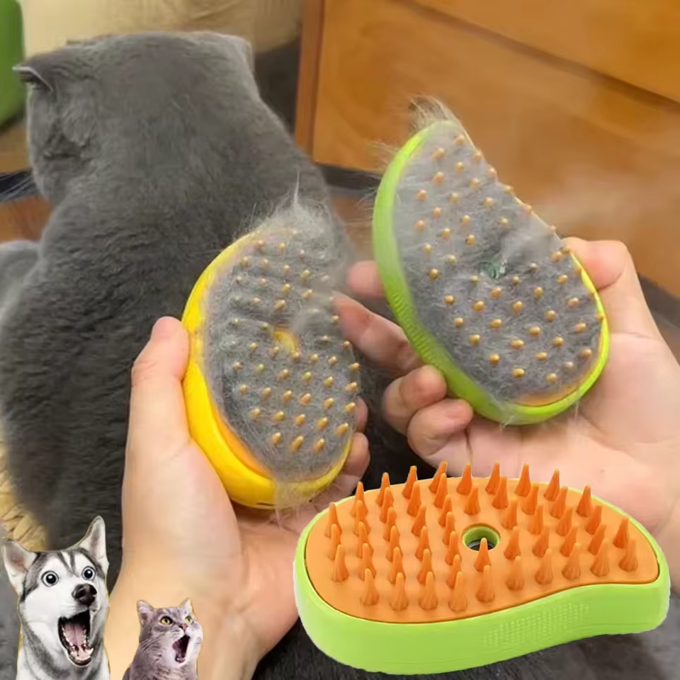 3-in-1 Pet Brush – Groom, Clean & Massage for Cats & Dogs Queenkong