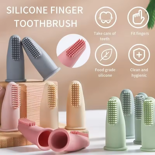 Dog Silicone Finger Toothbrush – Food-Grade, Tartar Care & Gum Massage - Queenkong