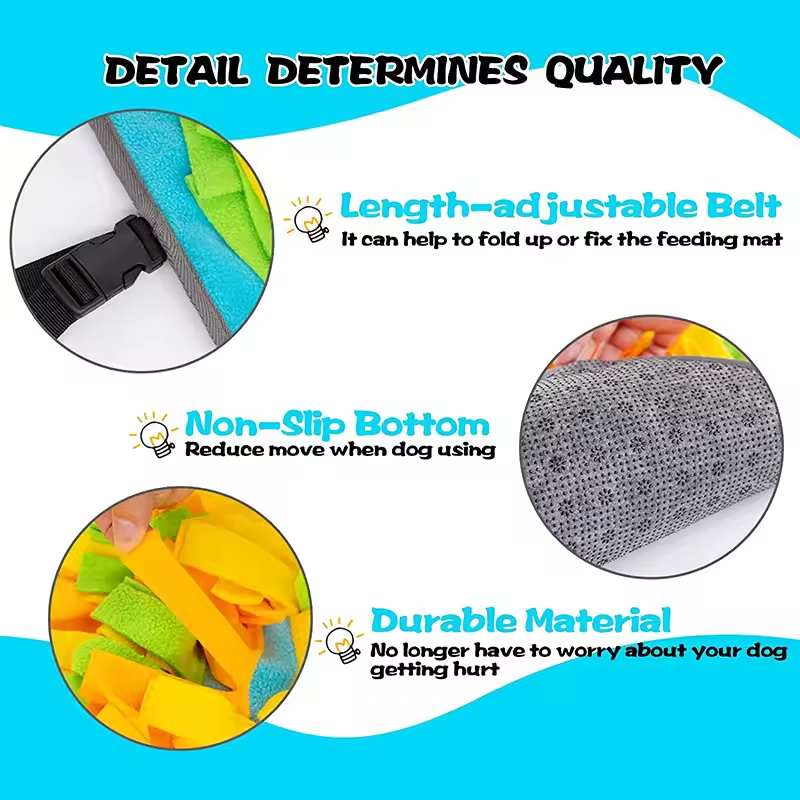Dog Snuffle Mat with Squeaky Carrots – Large 31.5×19.7in Queenkong
