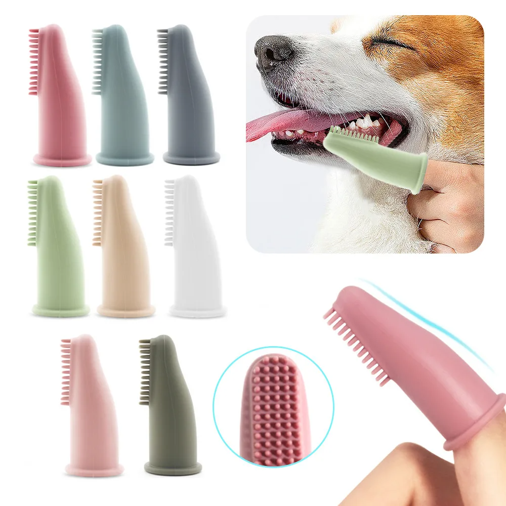 Dog Silicone Finger Toothbrush – Food-Grade, Tartar Care & Gum Massage - Queenkong
