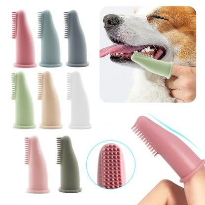 Dog Silicone Finger Toothbrush – Food-Grade, Tartar Care & Gum Massage - Queenkong