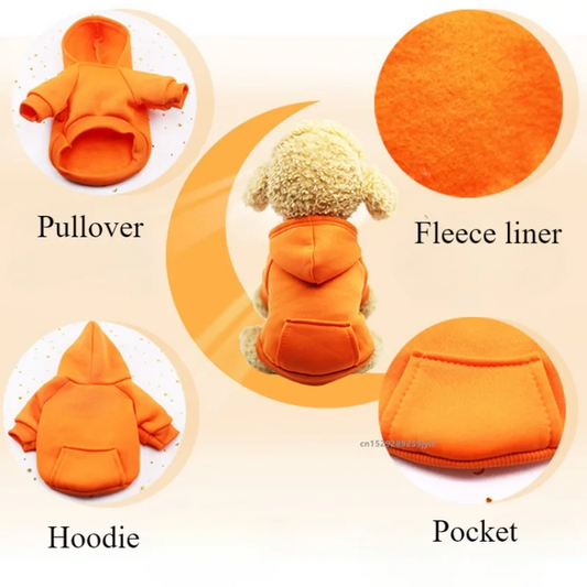Dog Hoodie Sweatshirt – Warm Fleece Hooded Clothes for Pets Queenkong