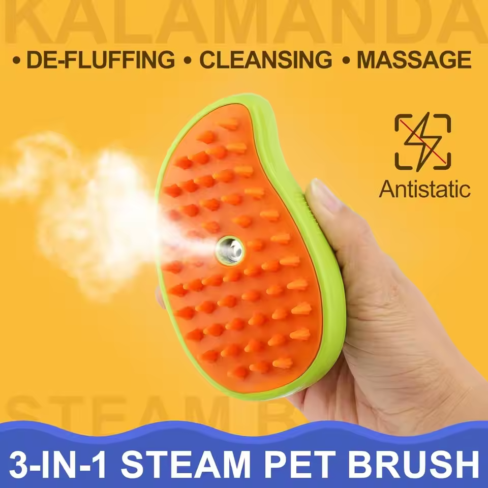 3-in-1 Pet Brush – Groom, Clean & Massage for Cats & Dogs Queenkong