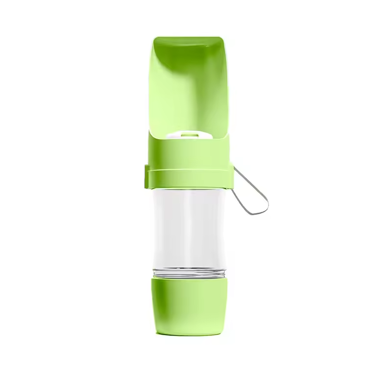 2-in-1 Portable Dog Water Bottle & Treat Cup – One-Click, Leak-Proof Queenkong