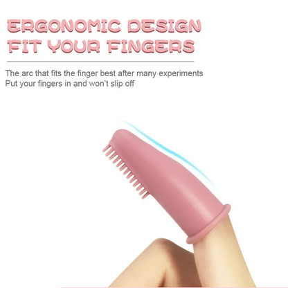 Dog Silicone Finger Toothbrush – Food-Grade, Tartar Care & Gum Massage - Queenkong