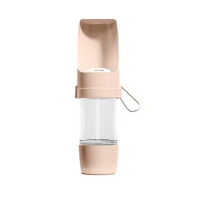 2-in-1 Portable Dog Water Bottle & Treat Cup – One-Click, Leak-Proof Queenkong