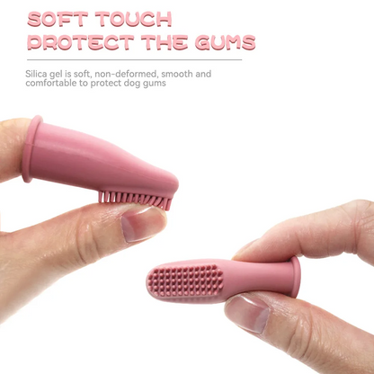 Dog Silicone Finger Toothbrush – Food-Grade, Tartar Care & Gum Massage - Queenkong