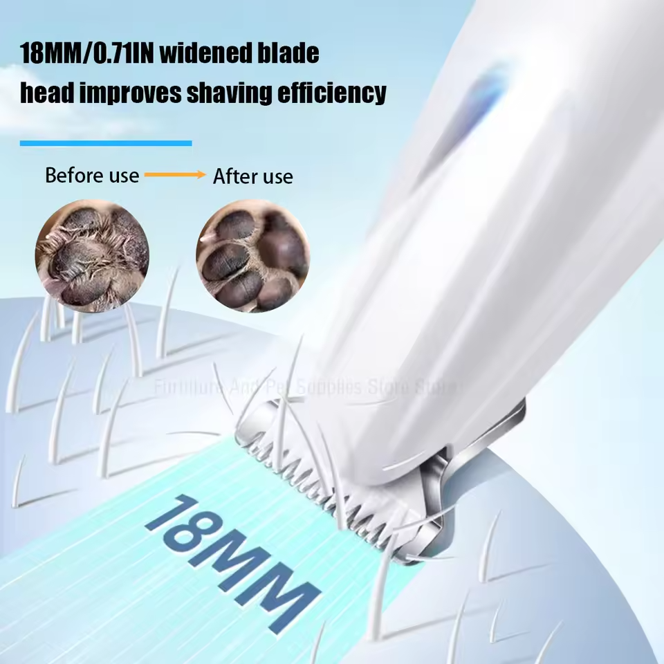 Grooming Clippers – LED, Waterproof, Quiet Pet Paw Trimmer for Cats & Dogs - Queenkong