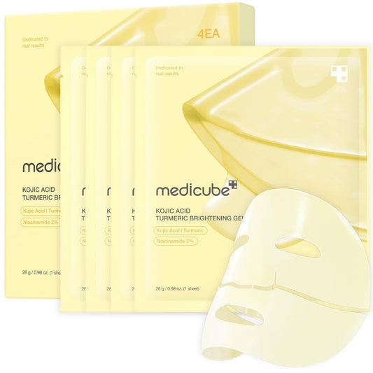 Kojic Acid Turmeric Brightening Gold Jelly Gel Mask – Medicube (Overnight Face Mask) 4ea Queenkong
