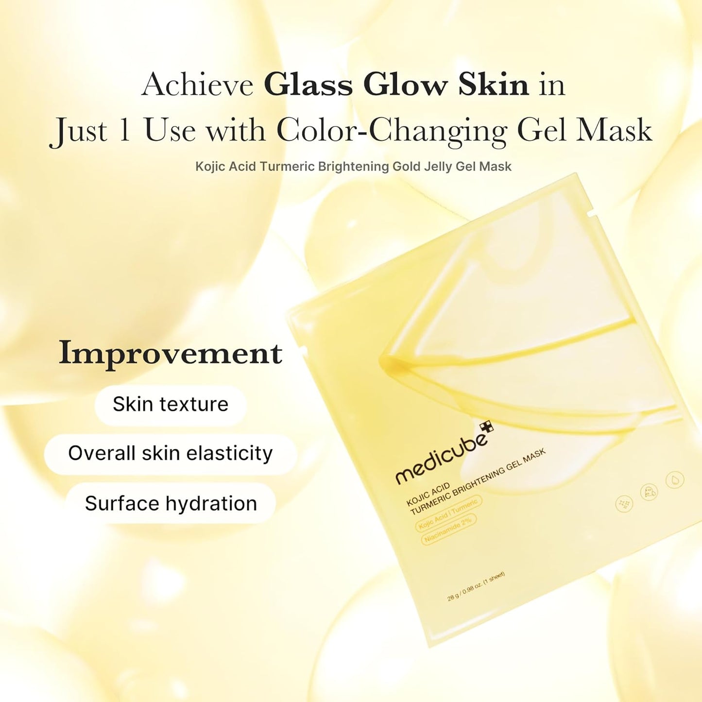 Kojic Acid Turmeric Brightening Gold Jelly Gel Mask – Medicube (Overnight Face Mask) 4ea Queenkong
