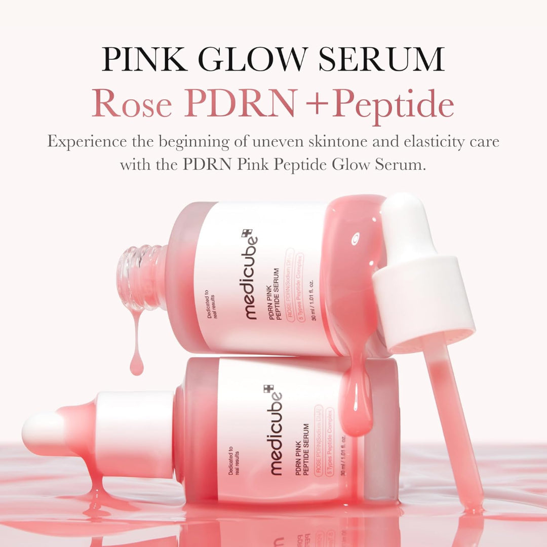 PDRN Pink Peptide Serum – Medicube Rose DNA Glow Serum for Dark Spots & Elasticity (1.01 fl.oz.) Queenkong