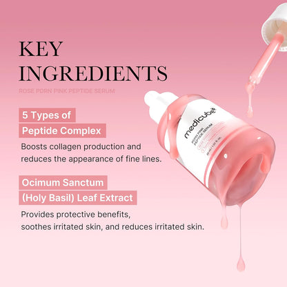 PDRN Pink Peptide Serum – Medicube Rose DNA Glow Serum for Dark Spots & Elasticity (1.01 fl.oz.) Queenkong
