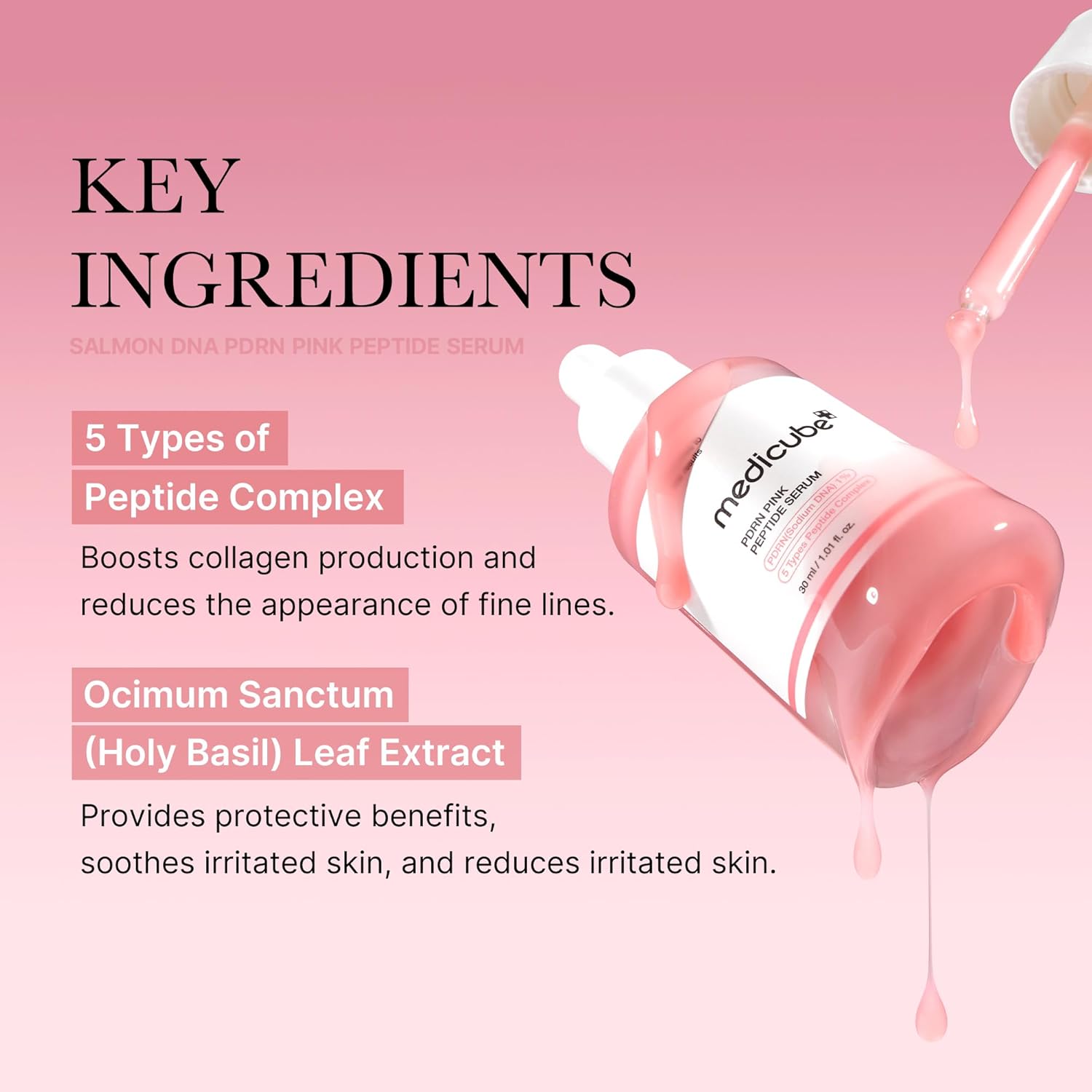 Salmon DNA PDRN Pink Peptide Serum – Medicube (30ml) Queenkong