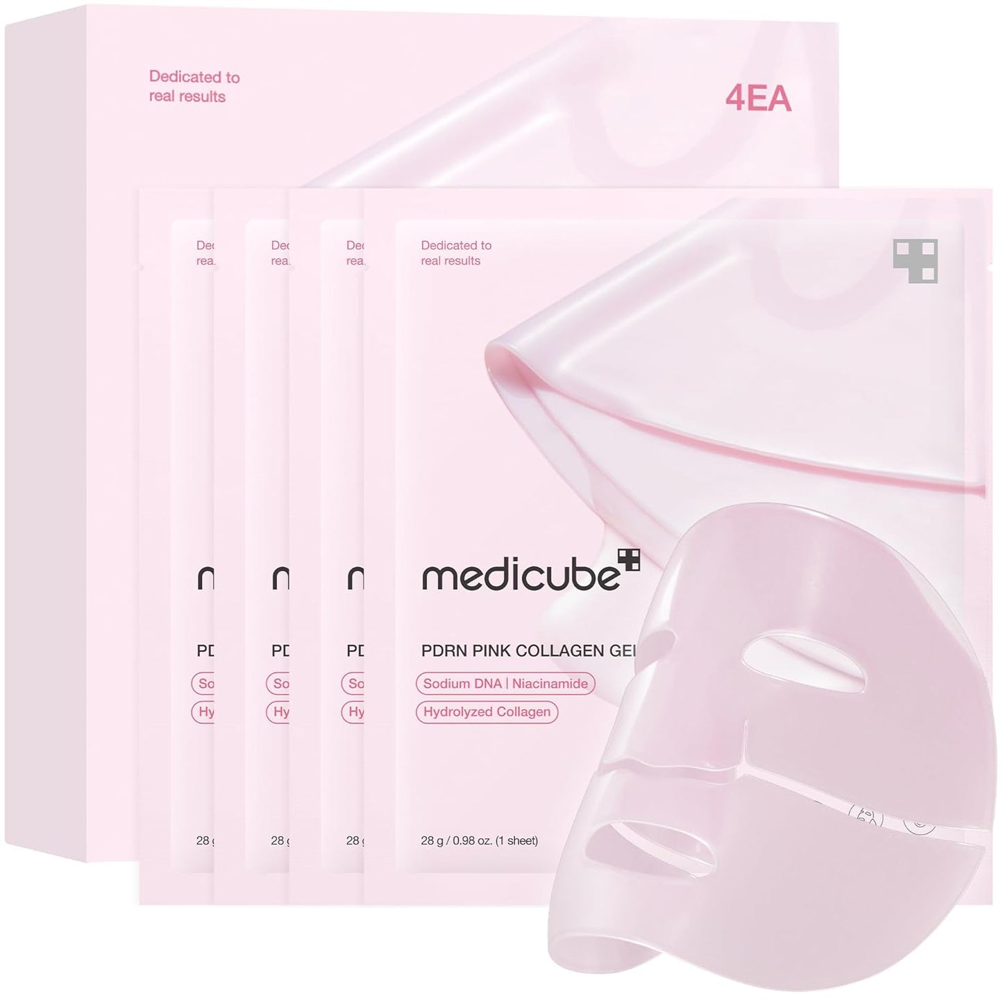 Salmon DNA PDRN Pink Collagen Gel Mask – Medicube Firming & Hydrating Sheet Mask (4EA) Queenkong