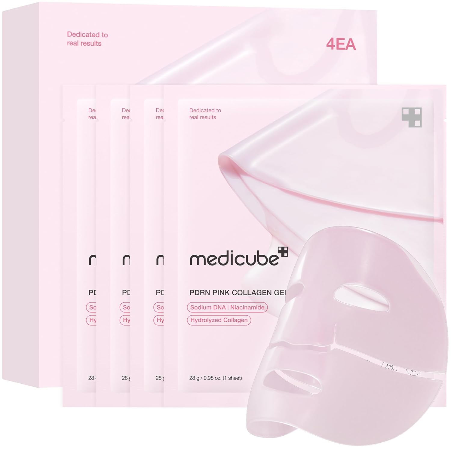 Salmon DNA PDRN Pink Collagen Gel Mask – Medicube Firming & Hydrating Sheet Mask (4EA) Queenkong