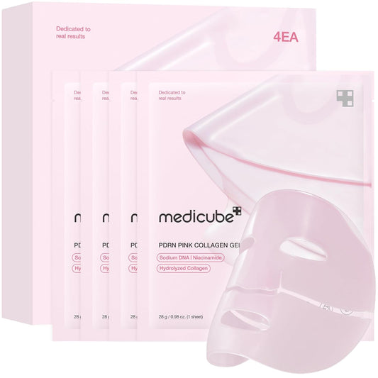 Salmon DNA PDRN Pink Collagen Gel Mask – Medicube Firming & Hydrating Sheet Mask (4EA) Queenkong