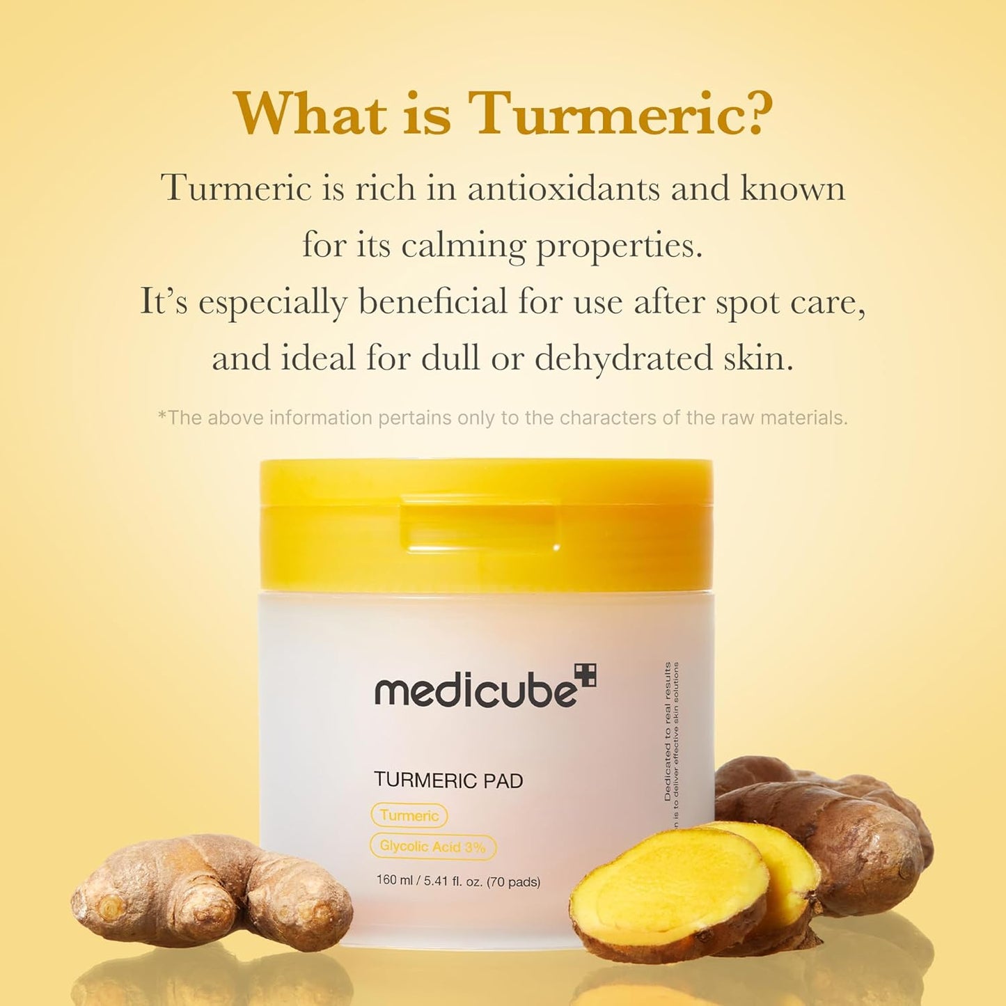 Turmeric Clarifying Pad – Medicube Toner Pads with Glycolic Acid & Niacinamide (70 Pads) Queenkong