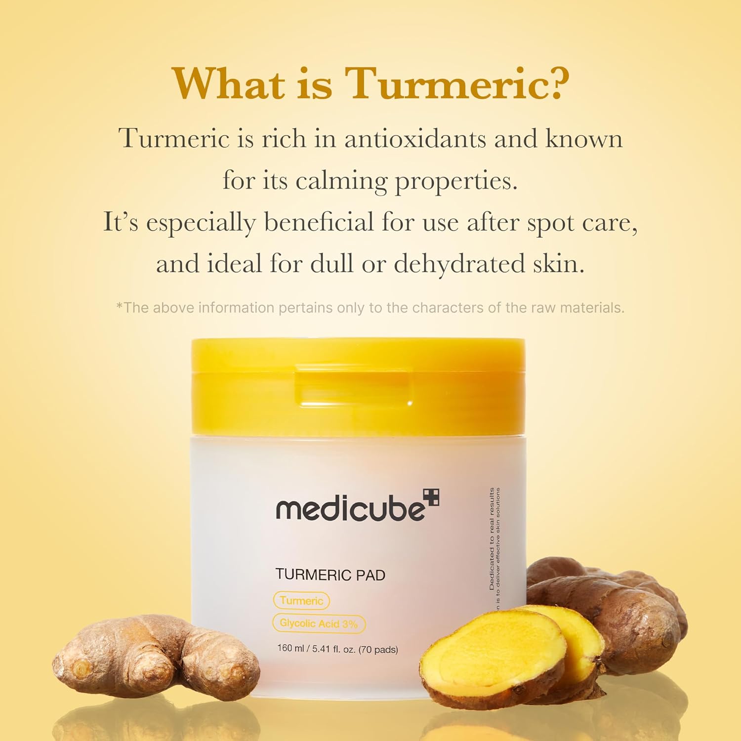 Turmeric Clarifying Pad – Medicube Toner Pads with Glycolic Acid & Niacinamide (70 Pads) Queenkong