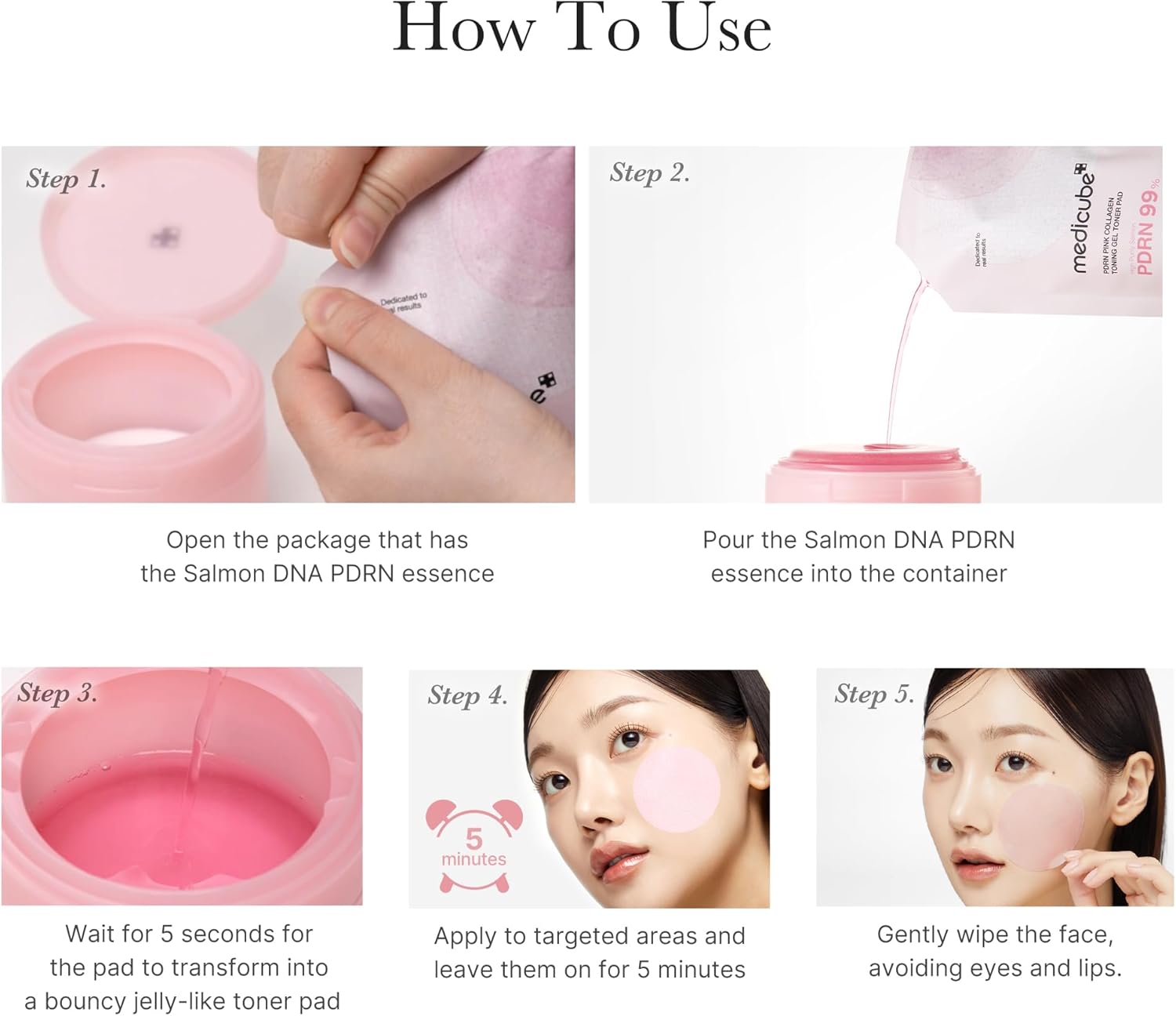 Salmon DNA PDRN Pink Collagen Jelly Pad – Medicube Firming & Hydrating Pads (70 Pads) Queenkong